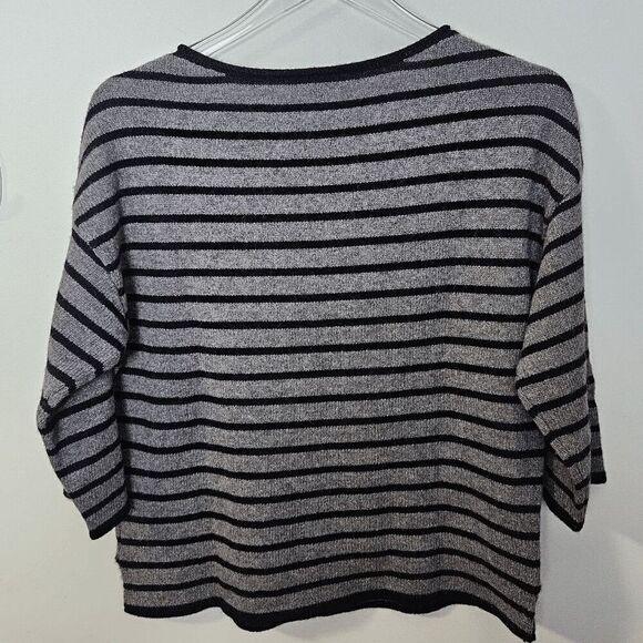 Eileen Fisher Yak/Merino Boxy Sweater Womens Black/Gray Size Medium Petite - Picture 3 of 3